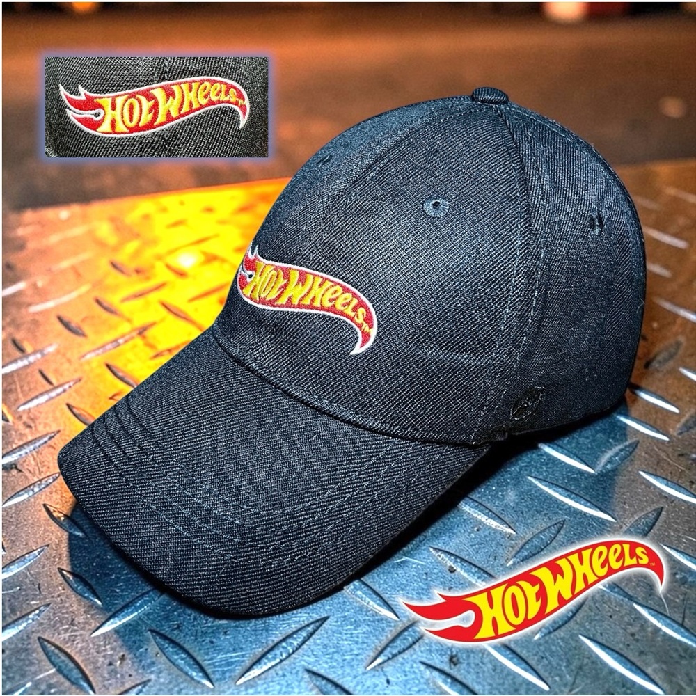 One Road Brands Hot Wheels Men’s Black Embroidered Logo Baseball Cap Sz OS